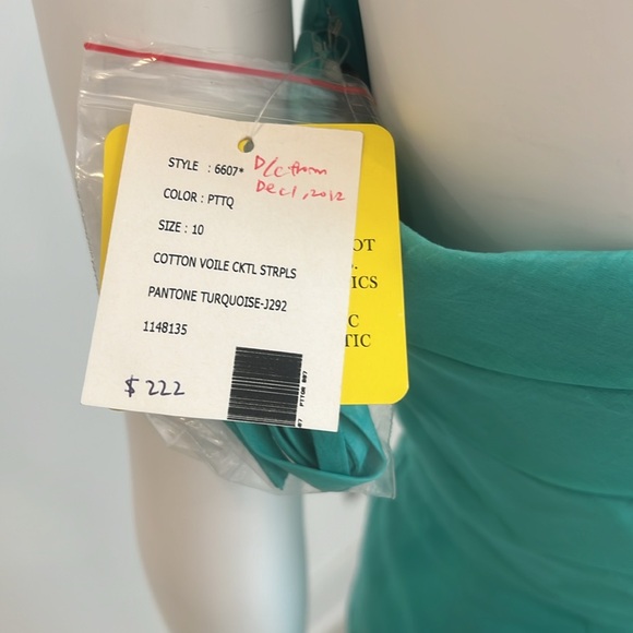 NWT SAMPLE SALE Aftersix 6607 size 10 Turquoise Cotton Voile Pristine - Picture 6 of 7